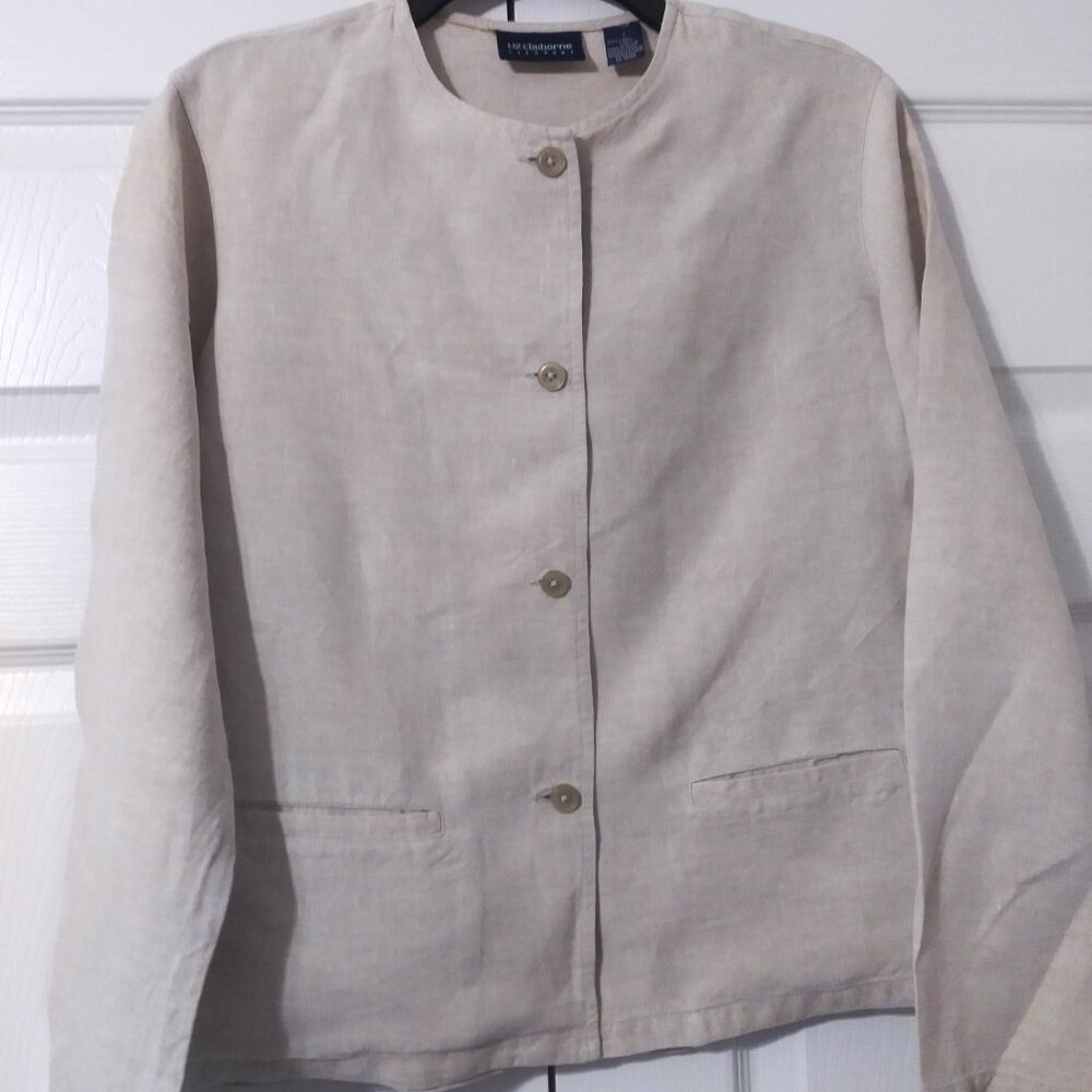 Liz Claiborne Linen Jacket - Blouse  Sz S